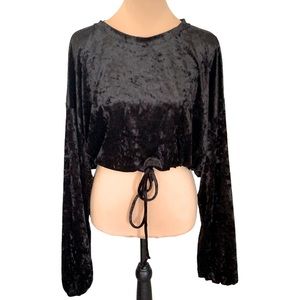 Black Velvet Long Sleeve Tops Size 3X NWT